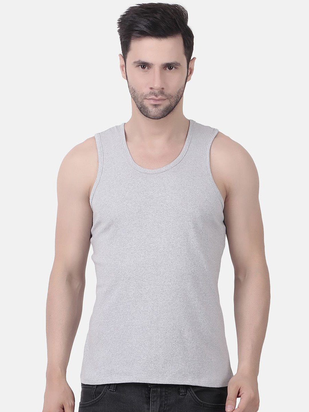 WELL QUALITY Men Sleeveless Innerwear Vests MVEST214-GREY