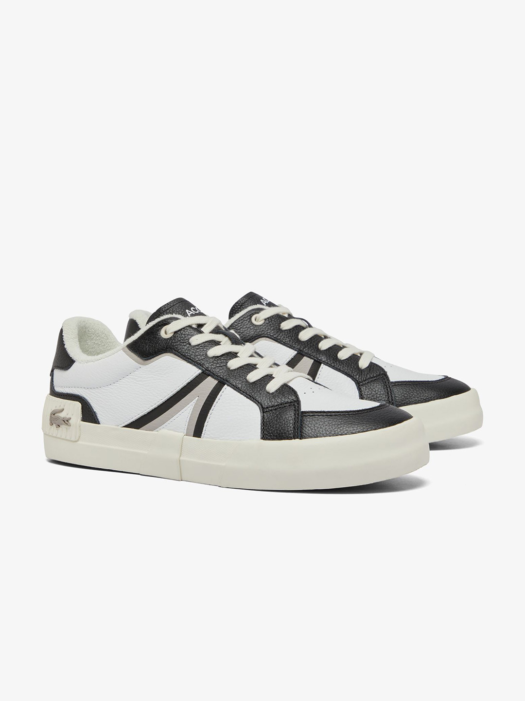 Lacoste Men Colourblocked Round Toe Lace Ups Leather Sneakers