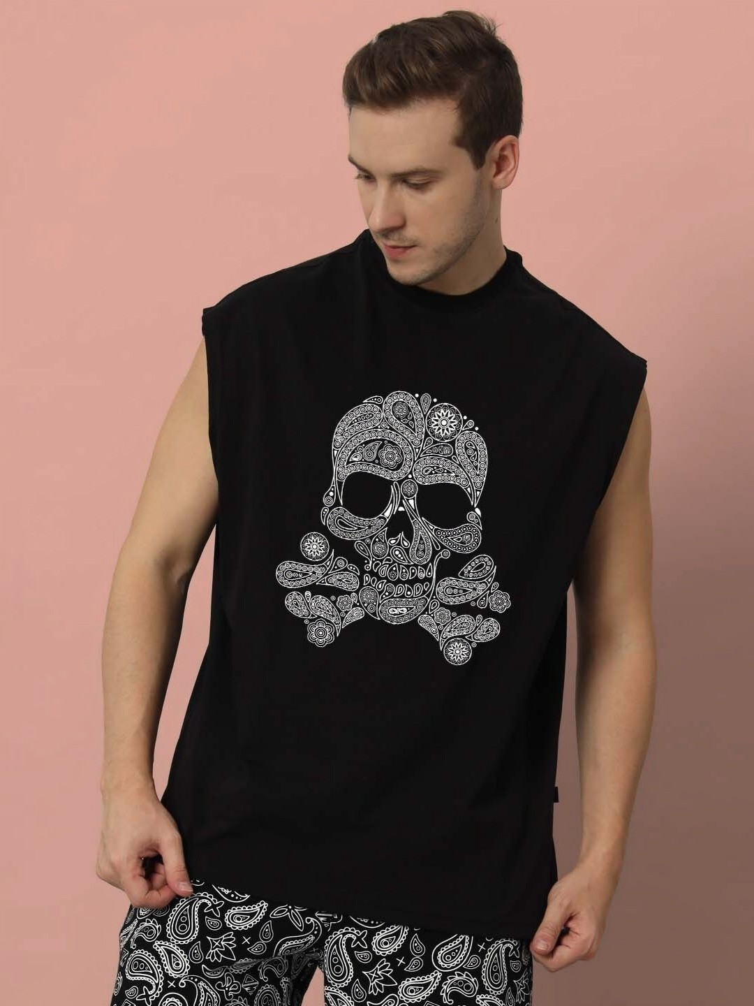 WEARDUDS Men Graphic Printed Round Neck Cotton Oversized T-Shirt