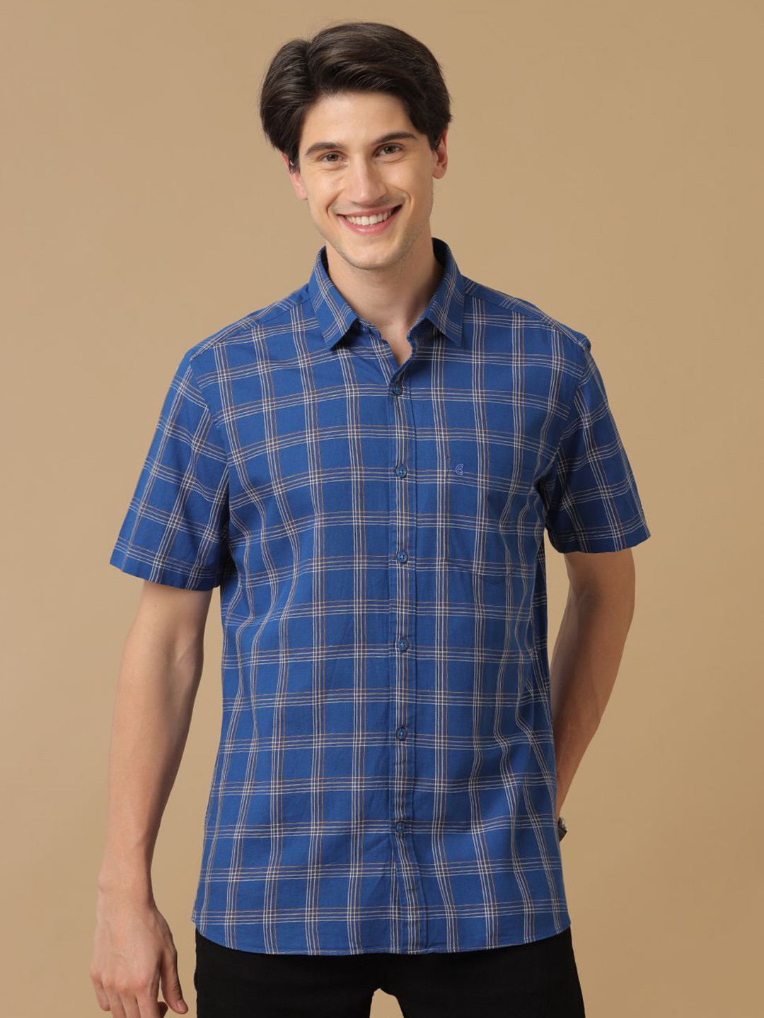 CAVALLO by Linen Club Men Other Checks Checked Contemporary Slim Fit Opaque Casual Shirt