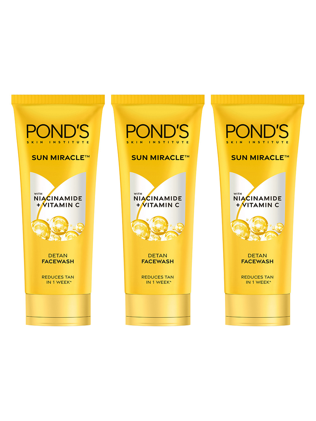 Ponds Set of 3 DeTan Facewash with Niacinamide & Vitamin C - 100 g each