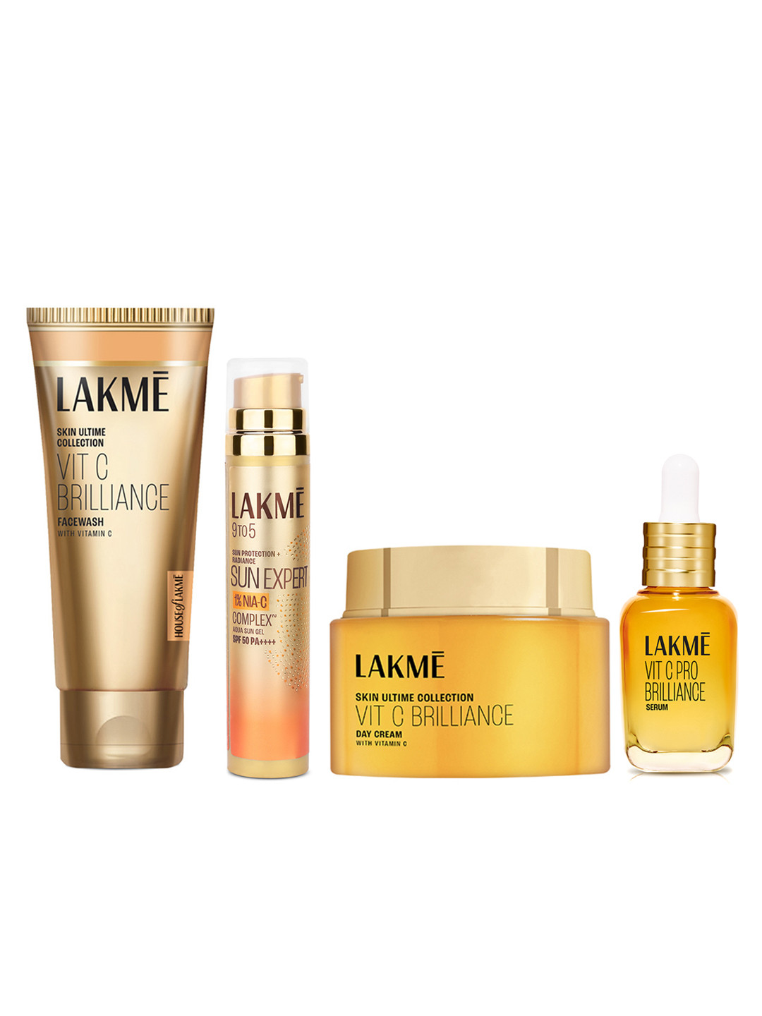 Lakme Vitamin C Set of Face Serum 15ml + Face Wash 100g + Sunscreen 56g + Day Cream 50g