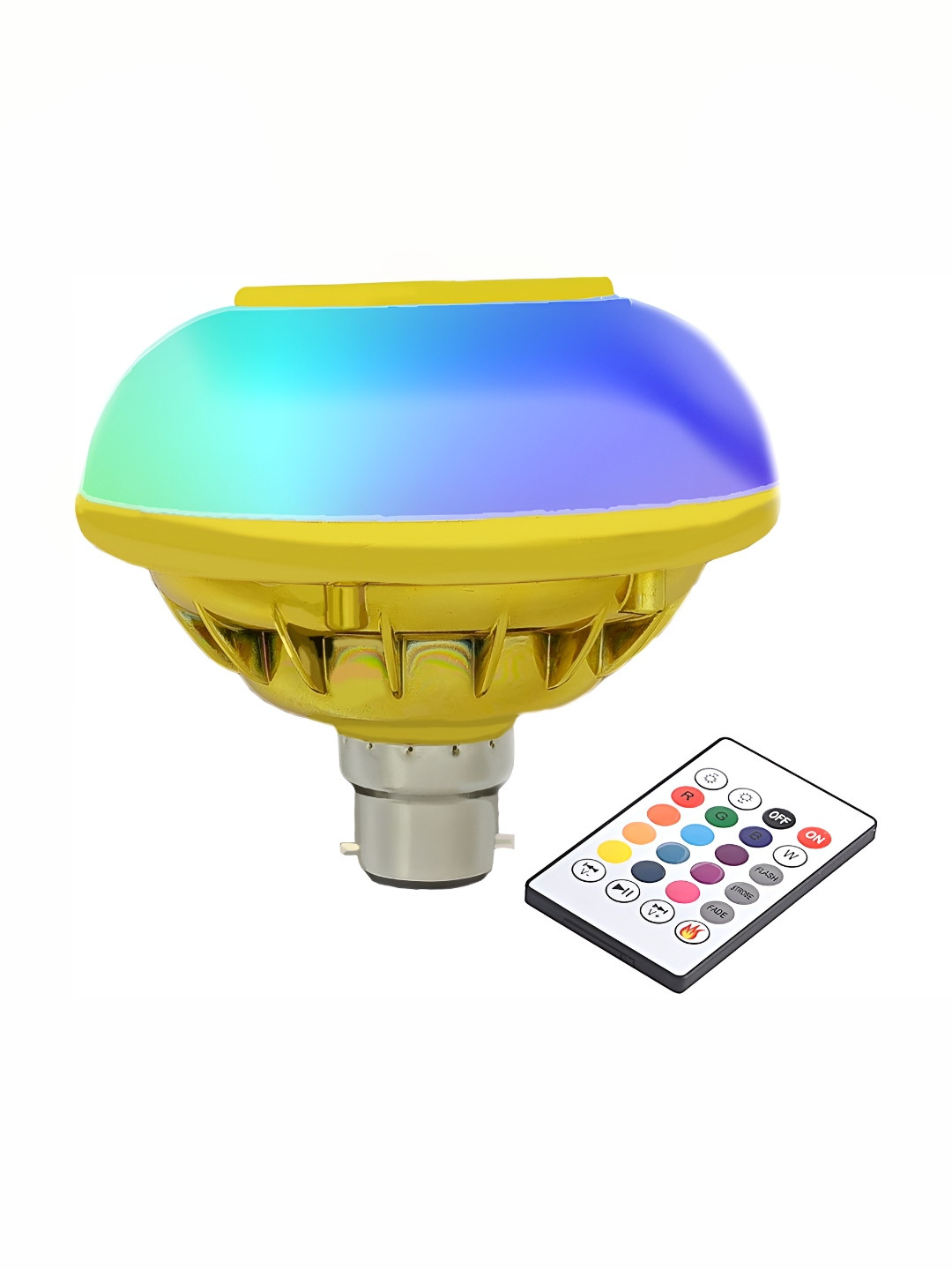 ENORMITY Yellow & White Wireless Music Playing Remote Controller Smart Light LED Bulb