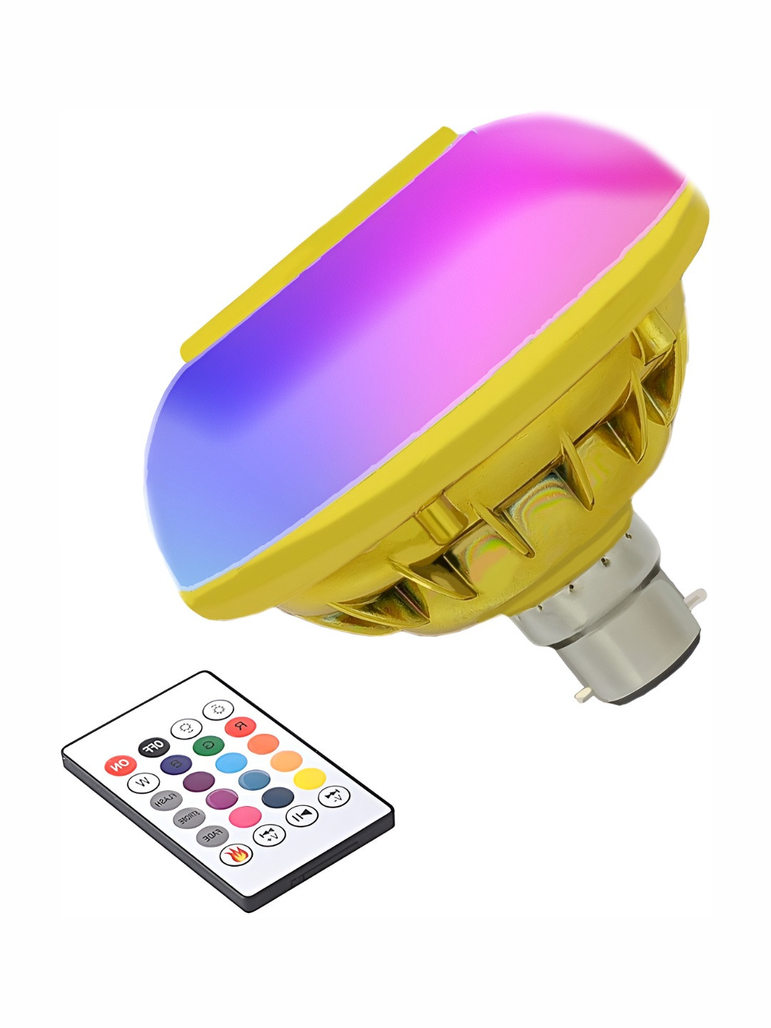 ENORMITY Gold Toned & White Wireless Music Playing Remote Controller LED Smart Light Bulb