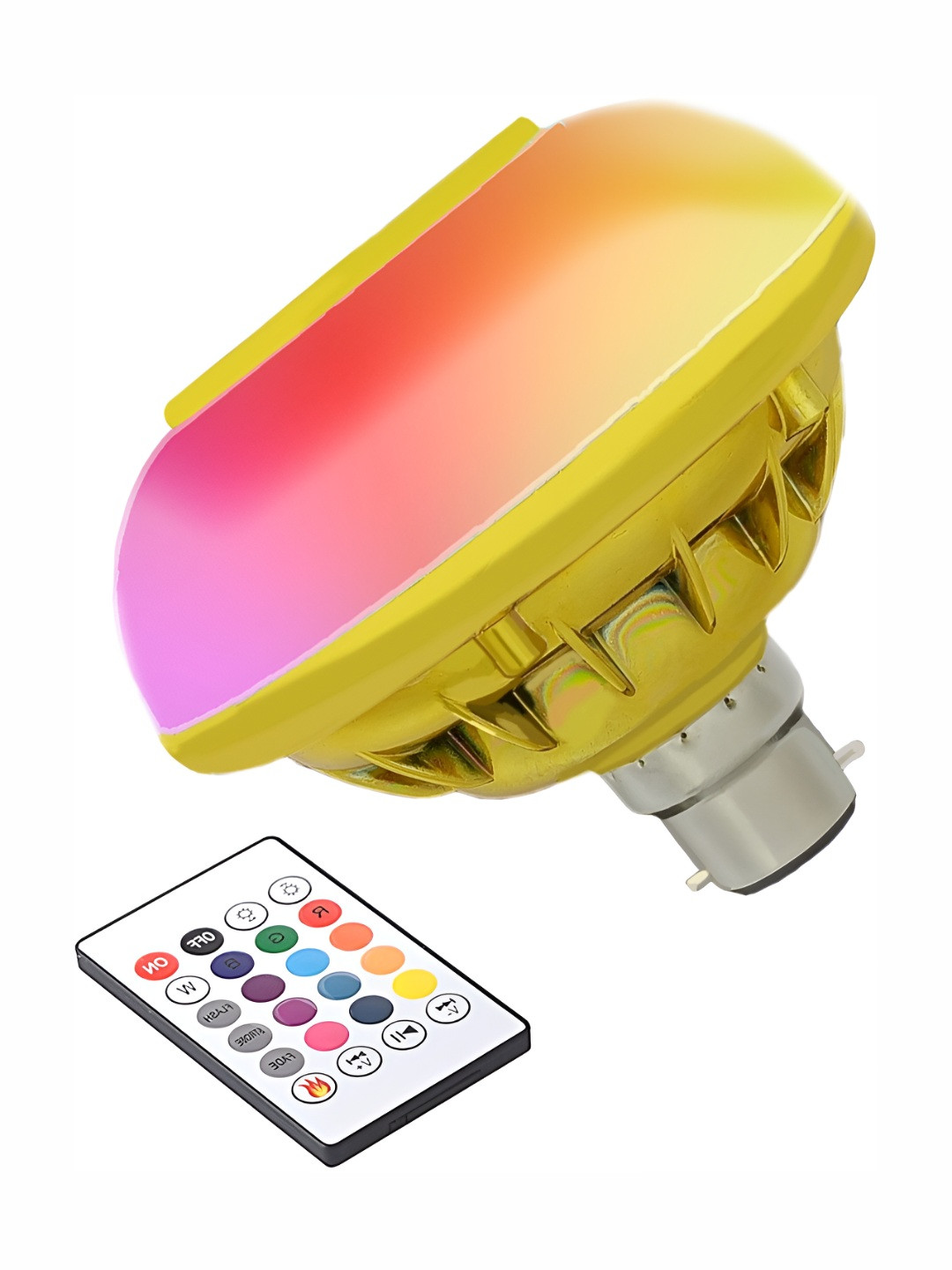 ENORMITY White & Gold Toned Wireless Music Playing Remote Controller LED Smart Light Bulb