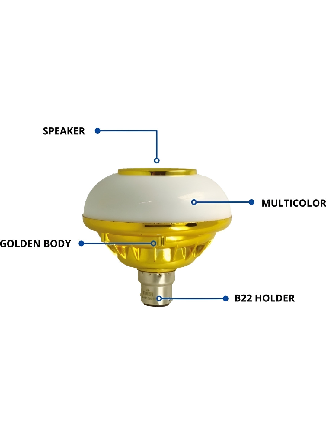 ENORMITY Gold Toned Wireless Music Playing Remote Controller LED Smart Light Bulb
