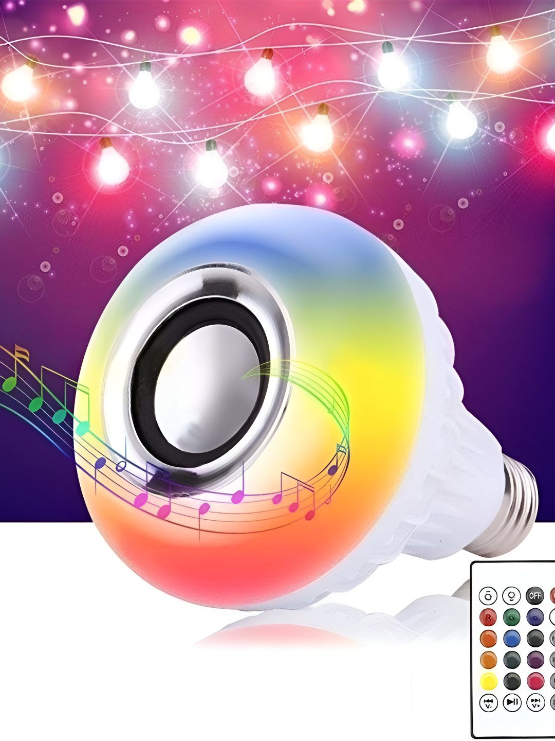 ENORMITY Grey & Yellow Music Playing Bluetooth Speaker Remote Controller LED Smart Light