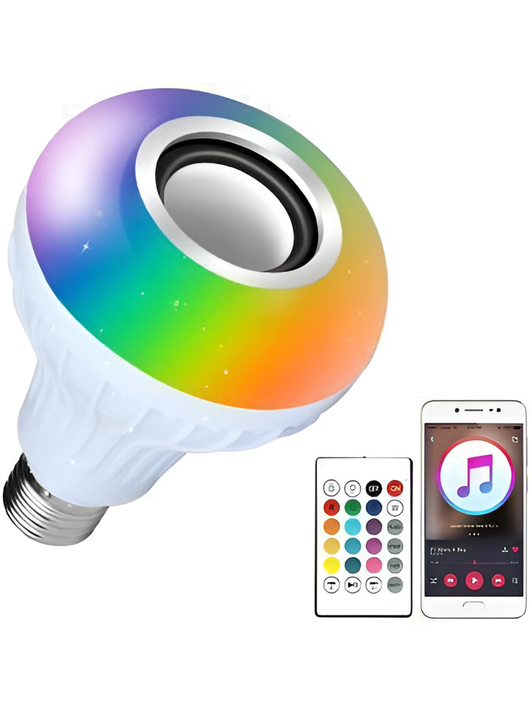 ENORMITY White Music Playing Bluetooth Speaker Remote Controller Smart LED Bulb
