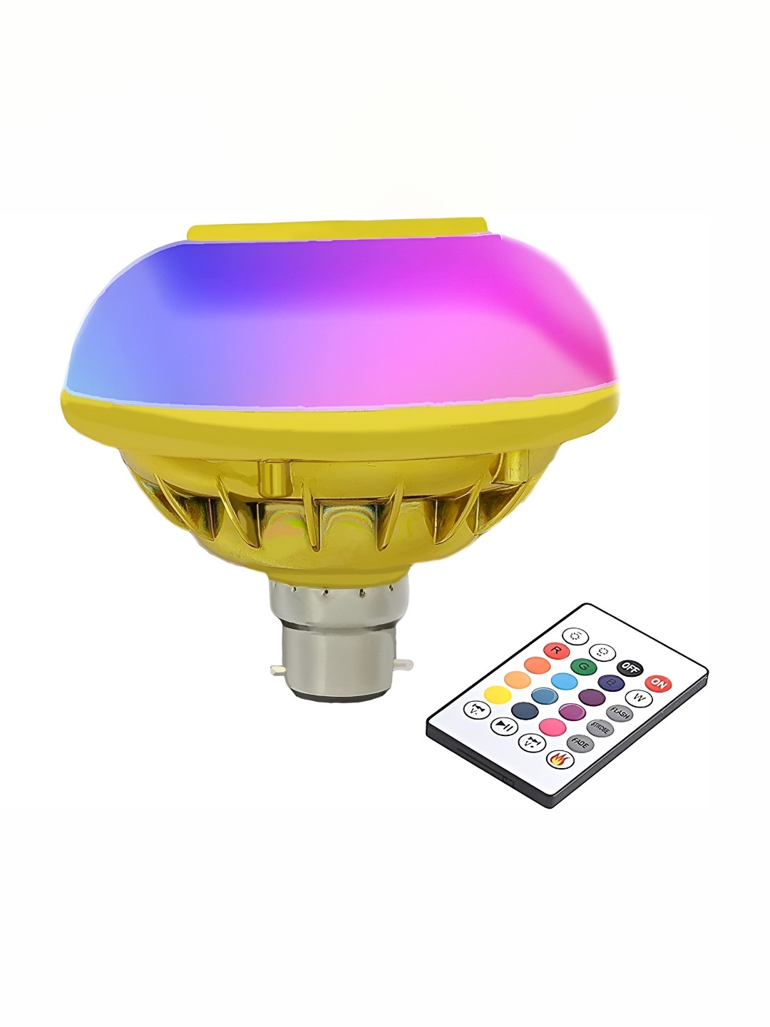 ENORMITY Yellow & White Wireless Music Playing Remote Controller LED Smart Bulb