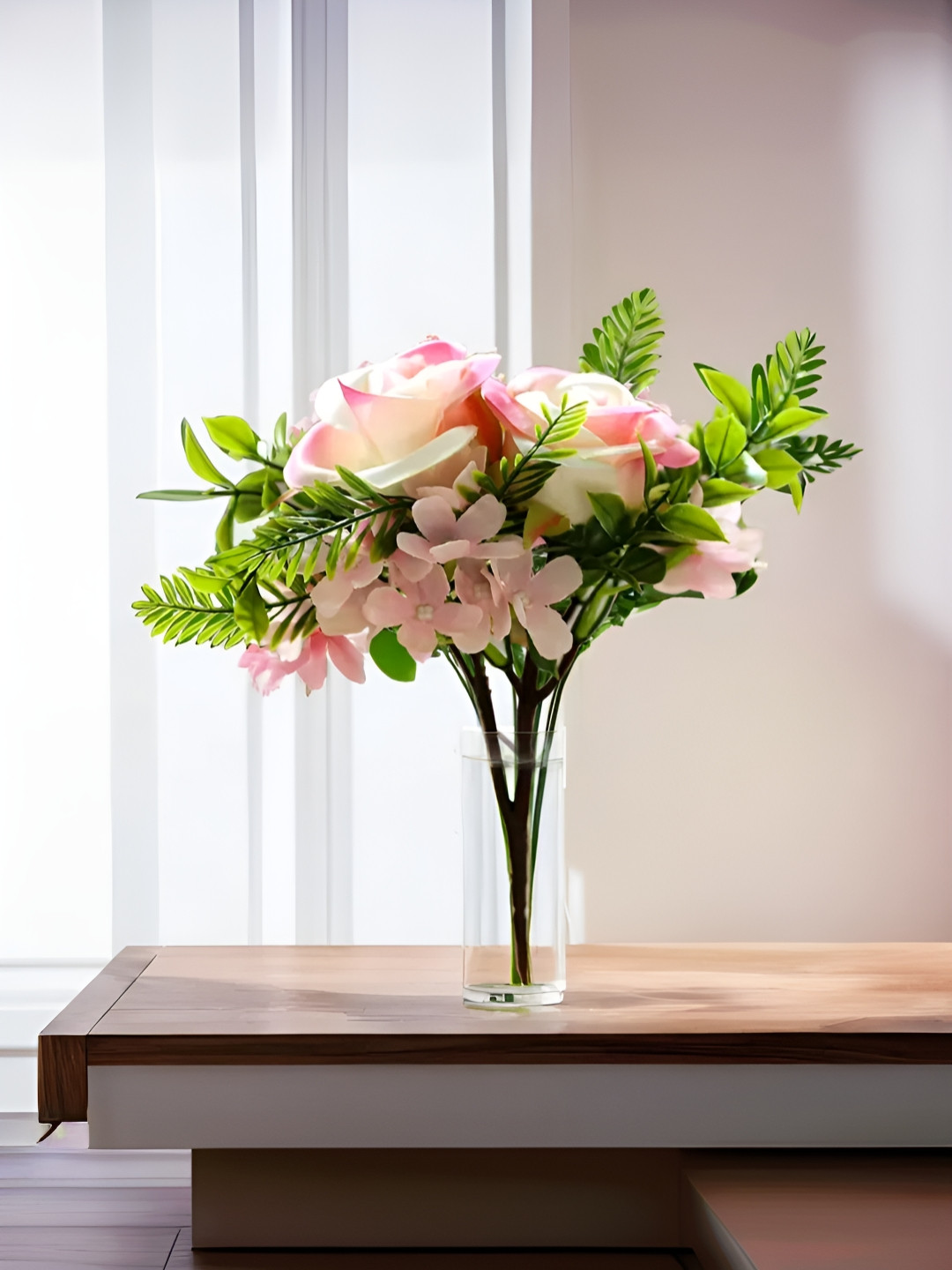 The Better Home Pink Artificial Rose Core With Pot