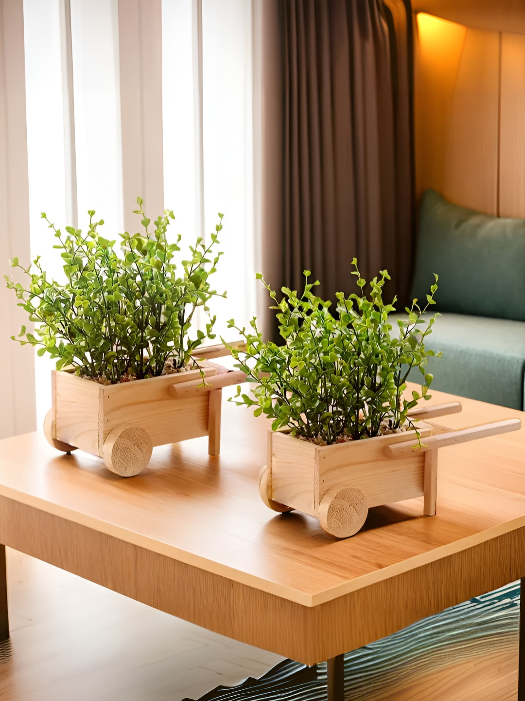 The Better Home Green 2 Pieces Artificial Plants With Pot