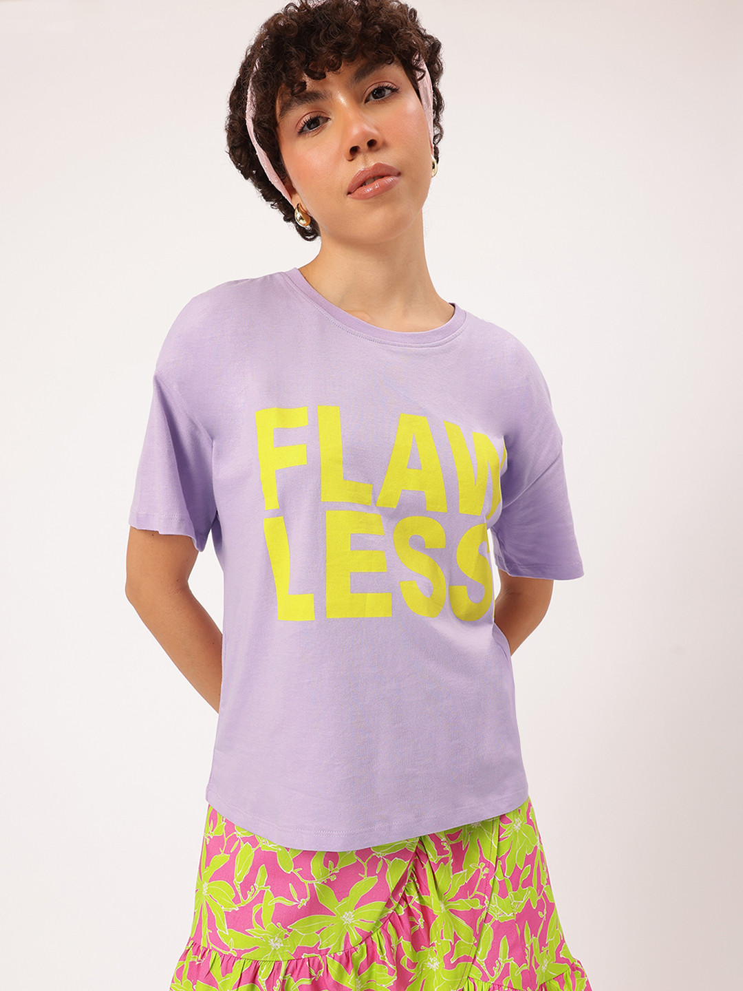 DressBerry Check Printed T-shirt