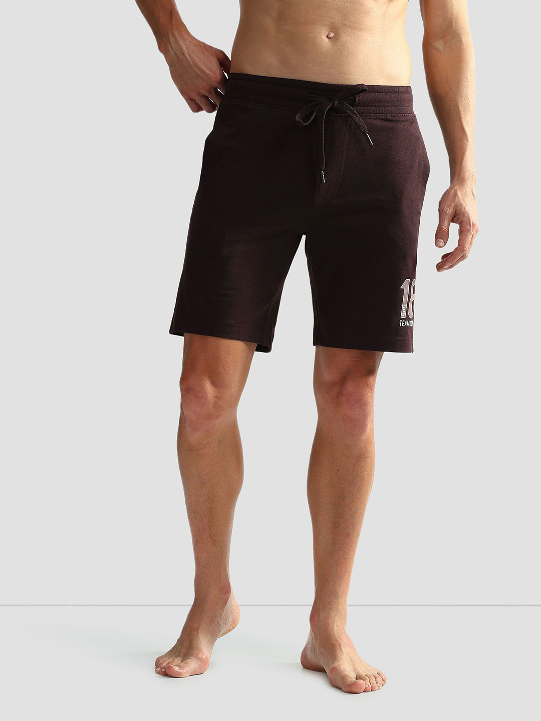 U.S. Polo Assn. Men Solid Logo Mid- Rise IYAQ Knit Lounge Shorts