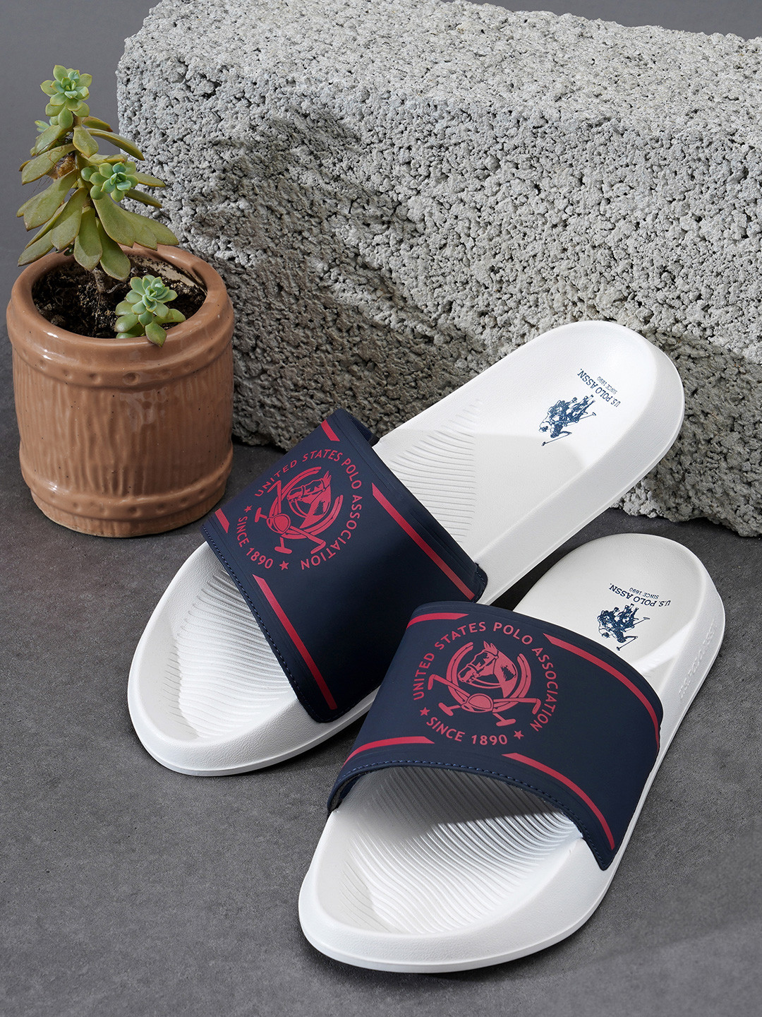 U.S. Polo Assn. Men Zane Printed Sliders