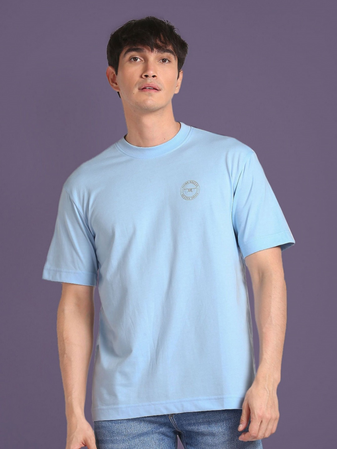 Flying Machine Men Applique Oversized T-shirt