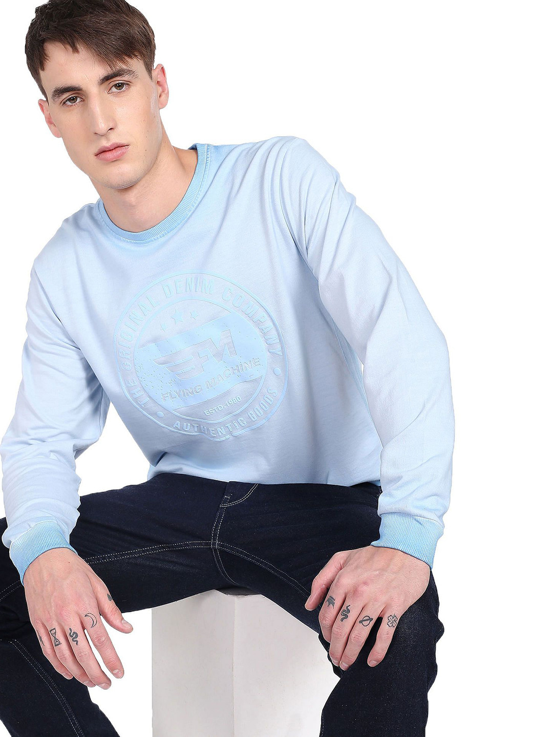 Flying Machine Men Printed Sweatshirt