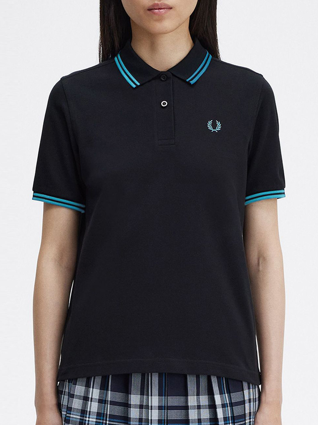 Fred Perry Women Polo Collar Short Sleeves T-shirt