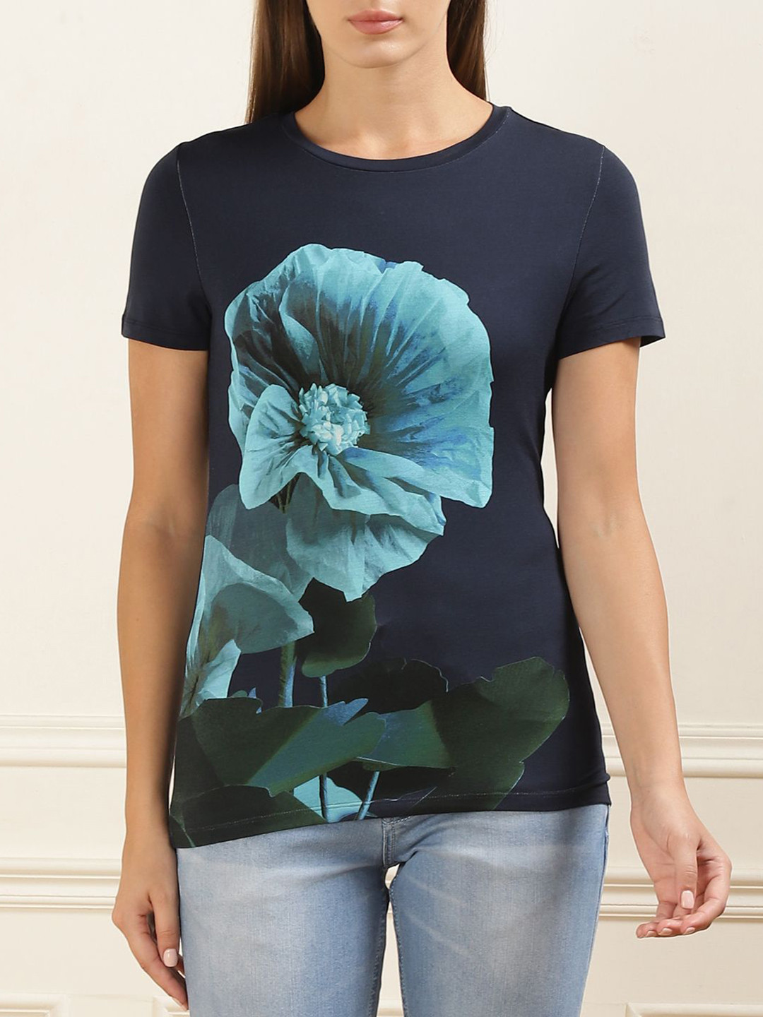 Ted Baker Women Floral Printed Round Neck T-shirt