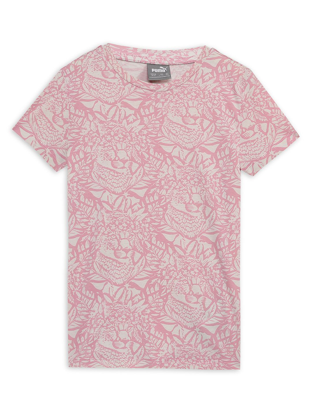 Puma ESS+ TROPICAT Youth Tee Girls Printed Cotton T-Shirt