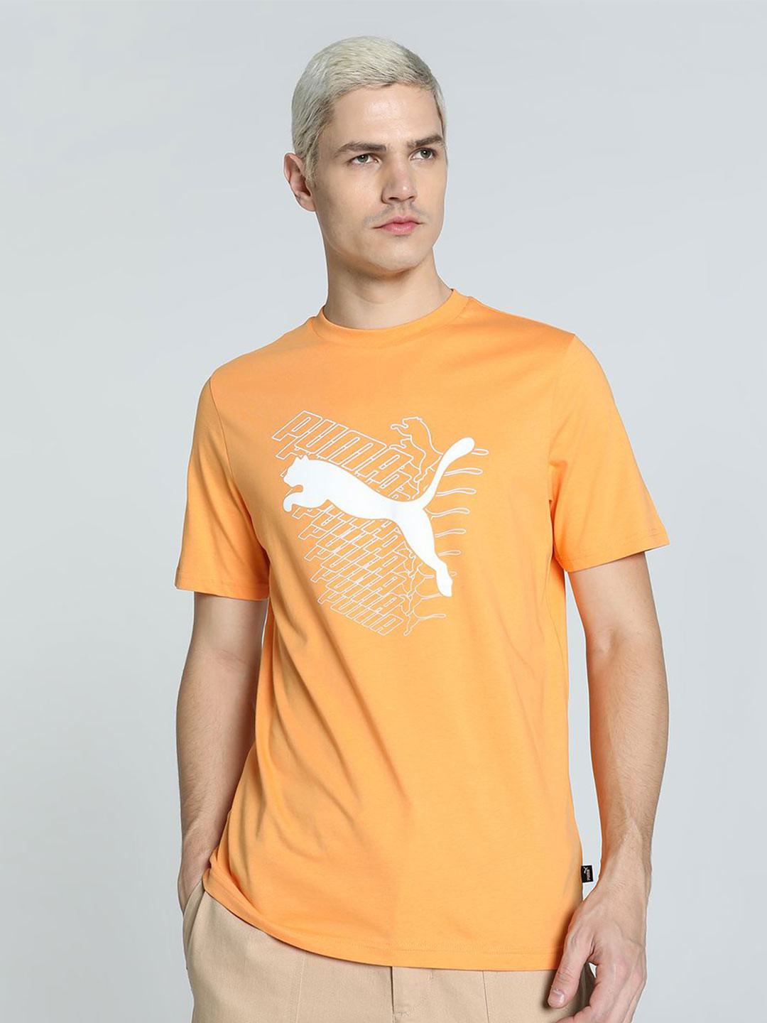 Puma Men GRAPHICS Cat Brand Logo Printed T-shirt