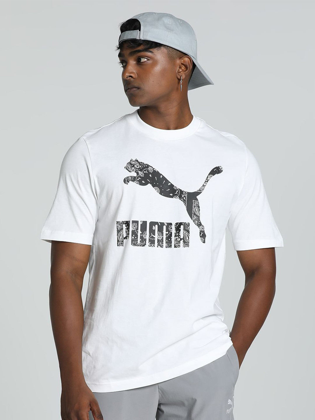 Puma Ob Graphic Tee Men Brand Logo Printed Round Neck Tshirts