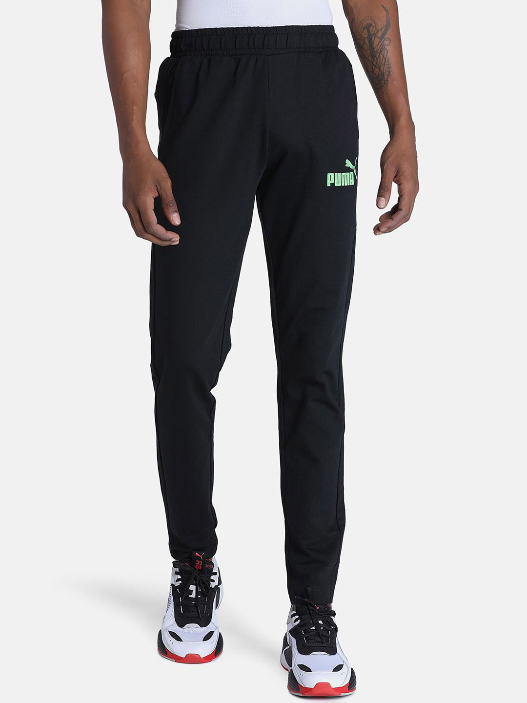 Puma Men Logo Mid-Rise Slim Fit Track Pants