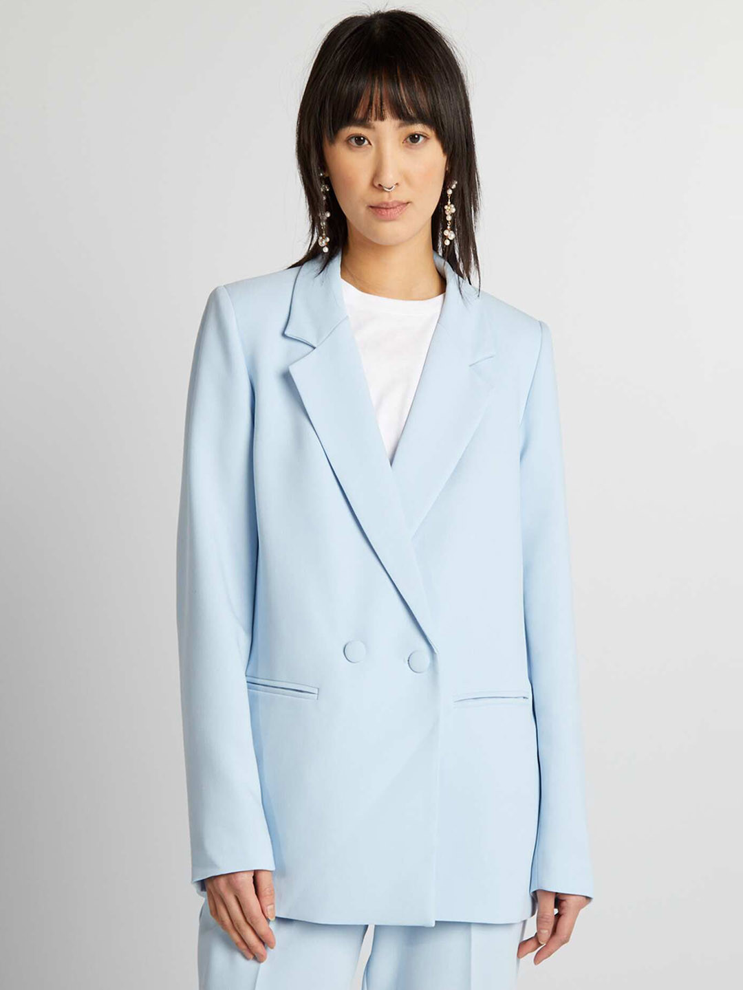 KIABI Women Striped Longline Open Front Long Sleeves Jacket