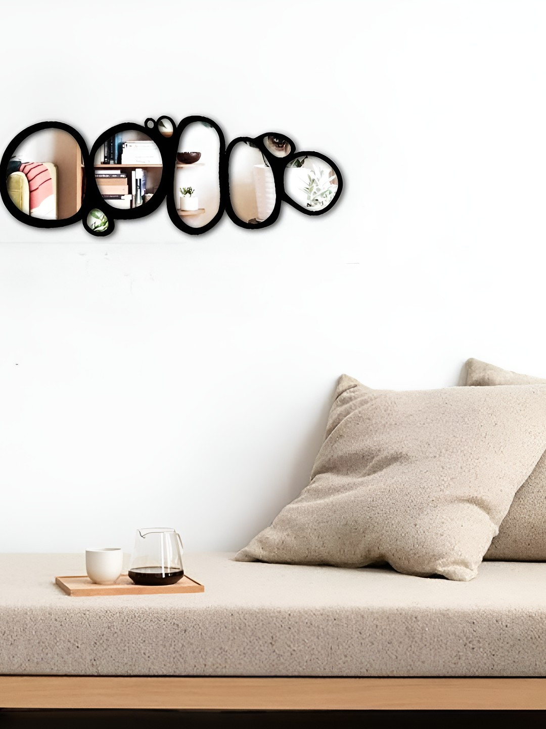 VAH Kya Bat Hai !! 3D Abstact Round Wood Matte Sticking Hall Abstract Wall Decor-9.1In