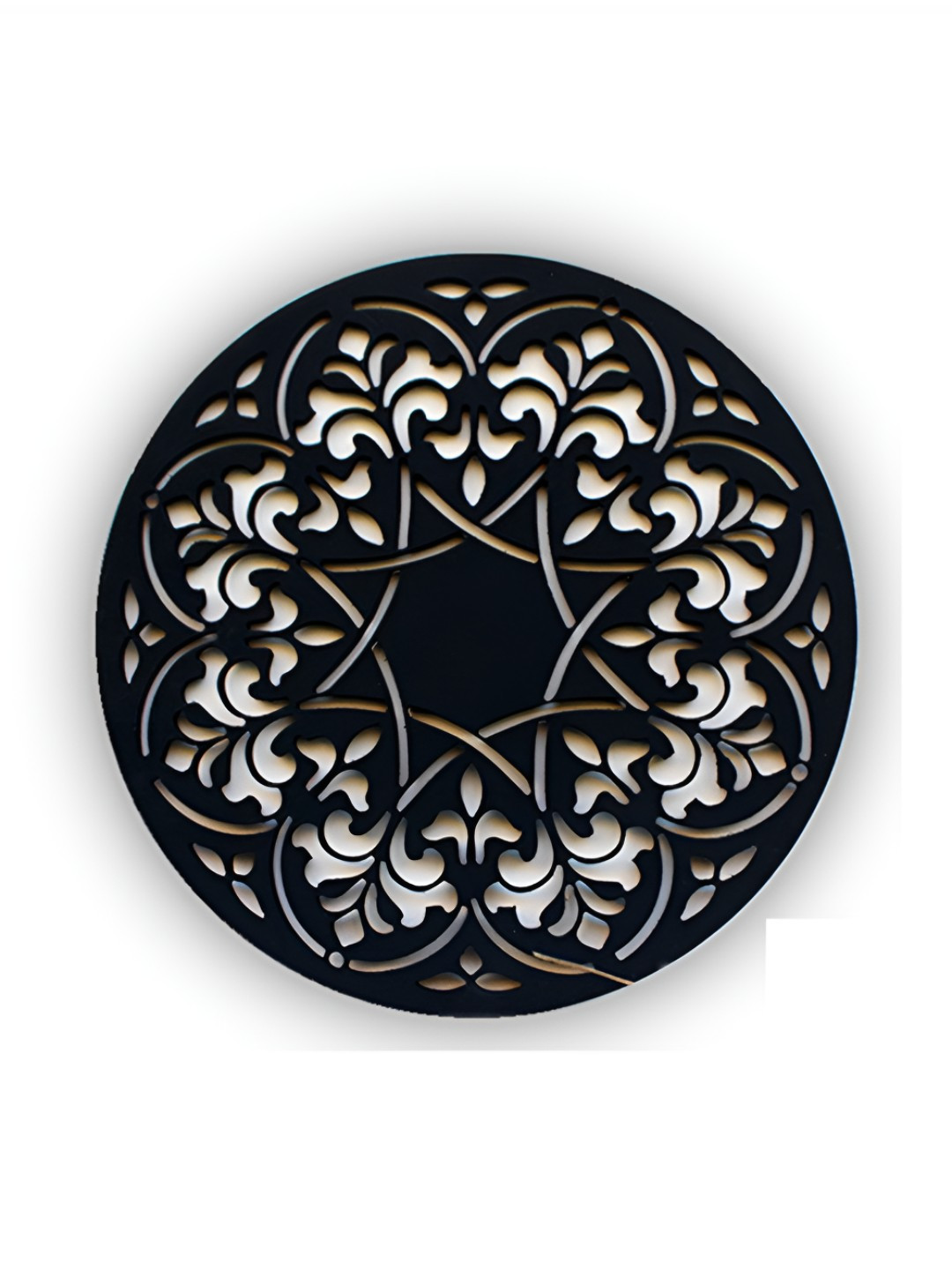 VAH Kya Bat Hai !! Round Traditional Wall Art Wood Matte Hanging Hall Wall Hangings-10.6In