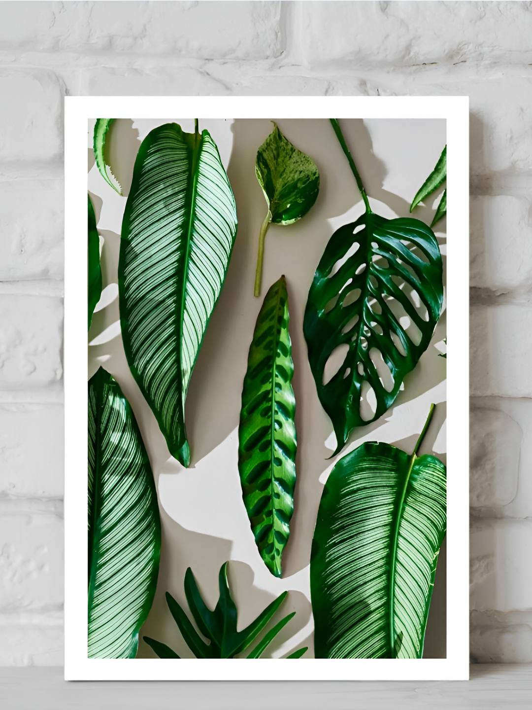 VAH Kya Bat Hai !! Green & White Floral and Botanical Wooden Wall Art