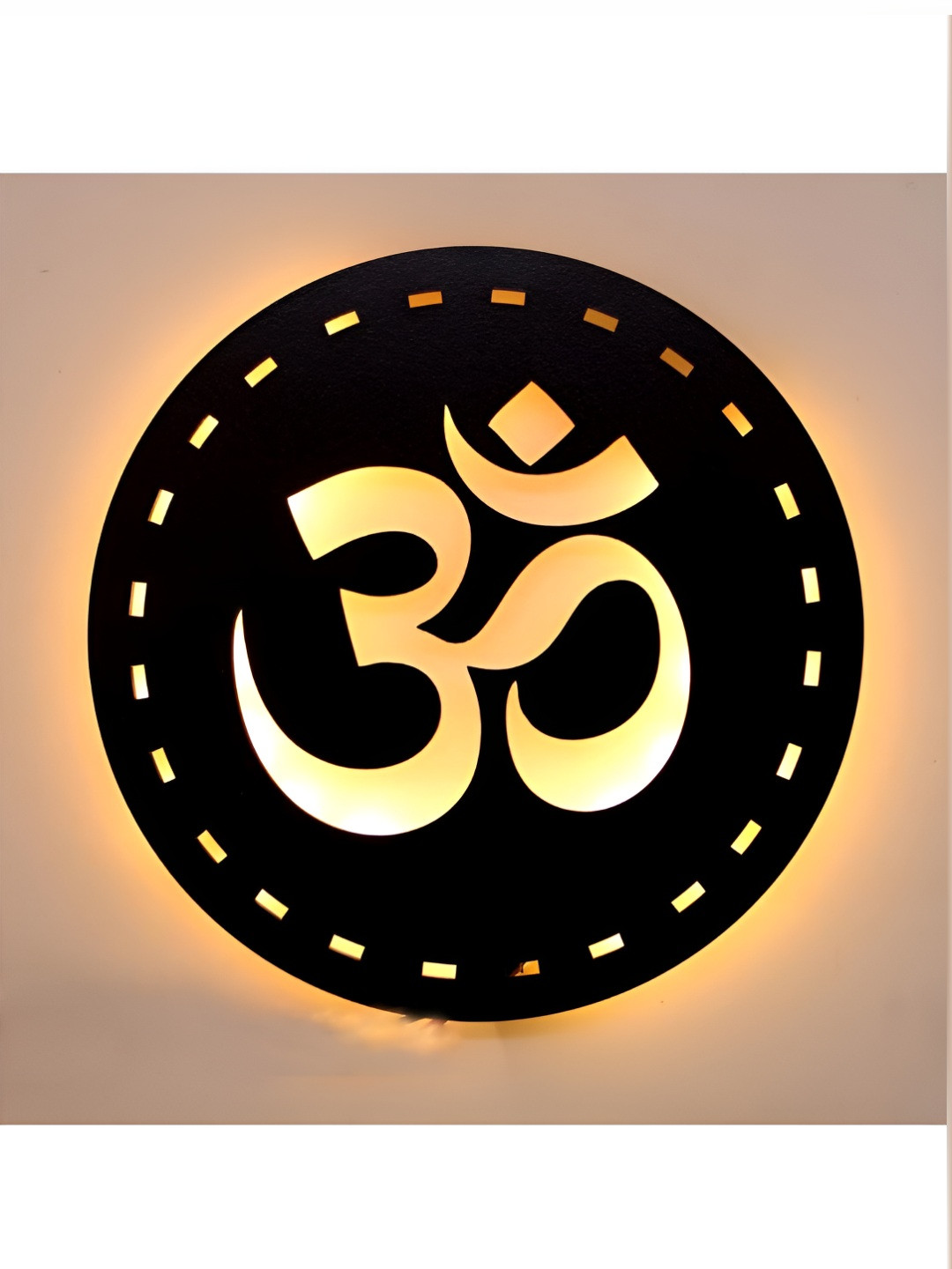 VAH Kya Bat Hai !! OM Design Wall Art Wood Ethnic Motifs Glossy Spiritual Wall Decor-7.9In