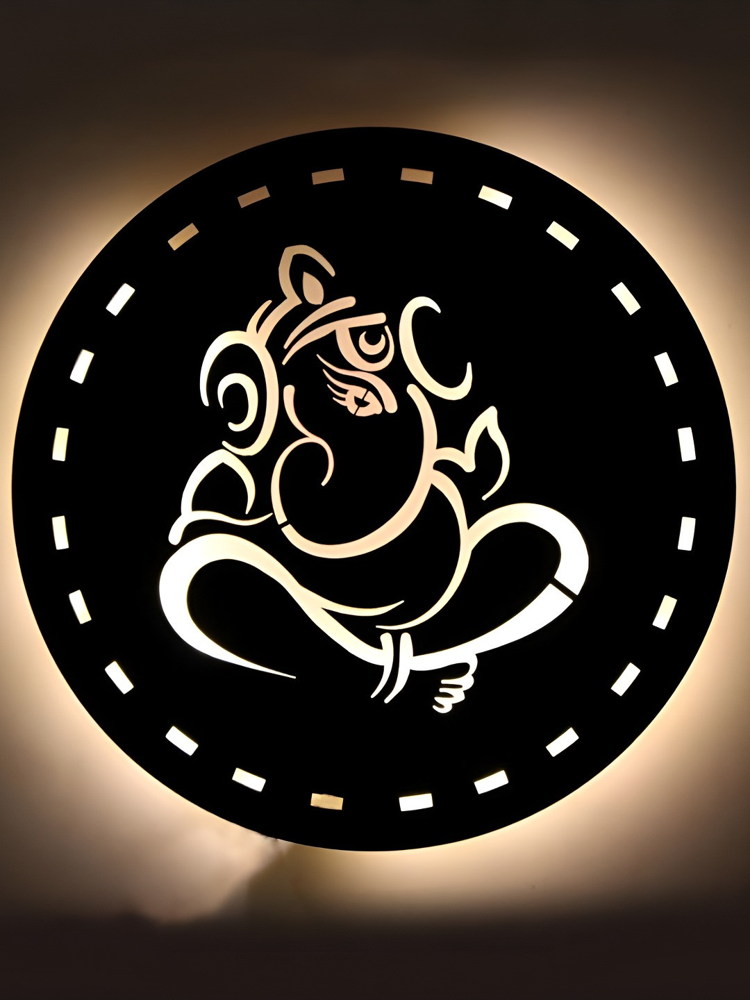 VAH Kya Bat Hai !! Ganesh Design Wood Matte Hanging Hall Spiritual Wall Decor-7.9In