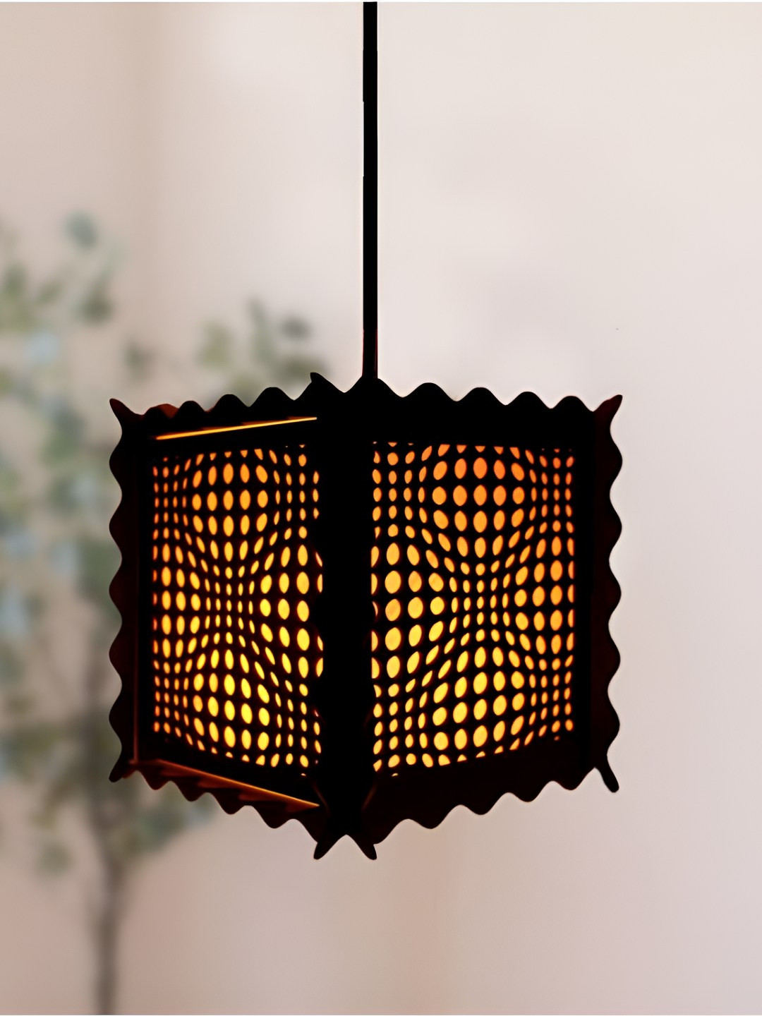 VAH Kya Bat Hai !! Black Textured Square Contemporary Ceiling Lamp