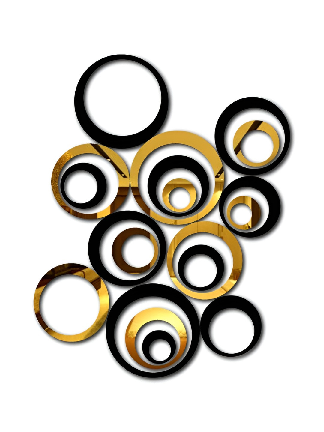 VAH Kya Bat Hai !! Black & Yellow 3D Abstract Acrylic Mirror Sticker