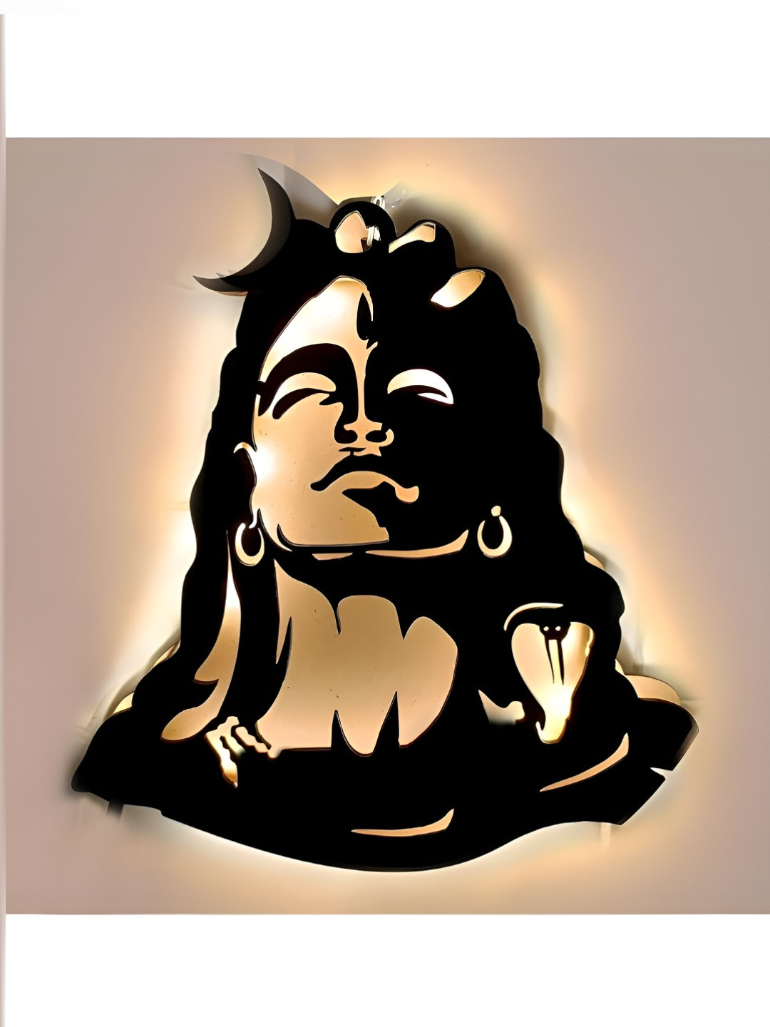 VAH Kya Bat Hai !! Lord Shiva Design Wood Ethnic Motifs Glossy Spiritual Wall Decor-7.1In