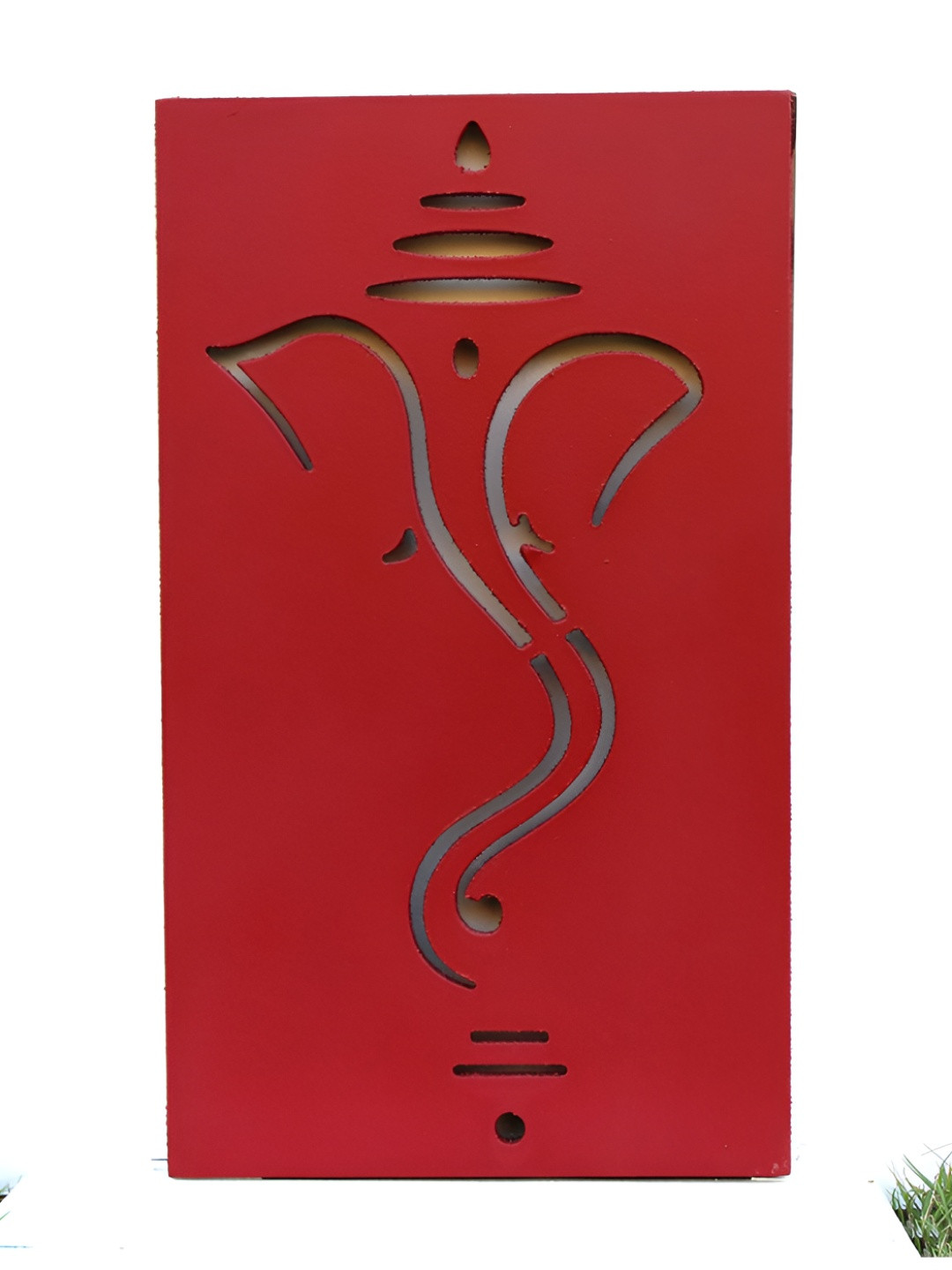 VAH Kya Bat Hai !! Ganesha Design Wood Ethnic Motifs Glossy Spiritual Wall Decor-7.9In