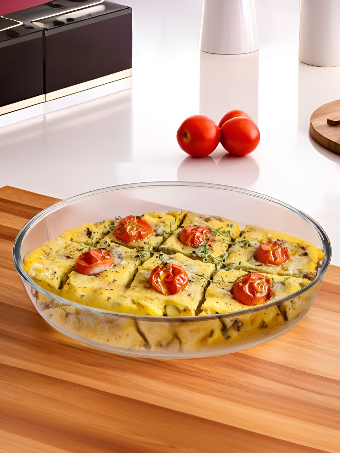 The Better Home Zeno Brown Borosilicate Glass Baking Tray 700ml