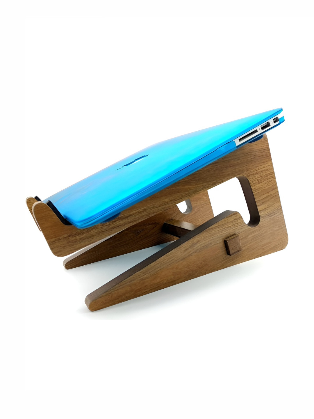 VAH Kya Bat Hai !! Brown Wooden U Detachable Laptop Vertical Holder