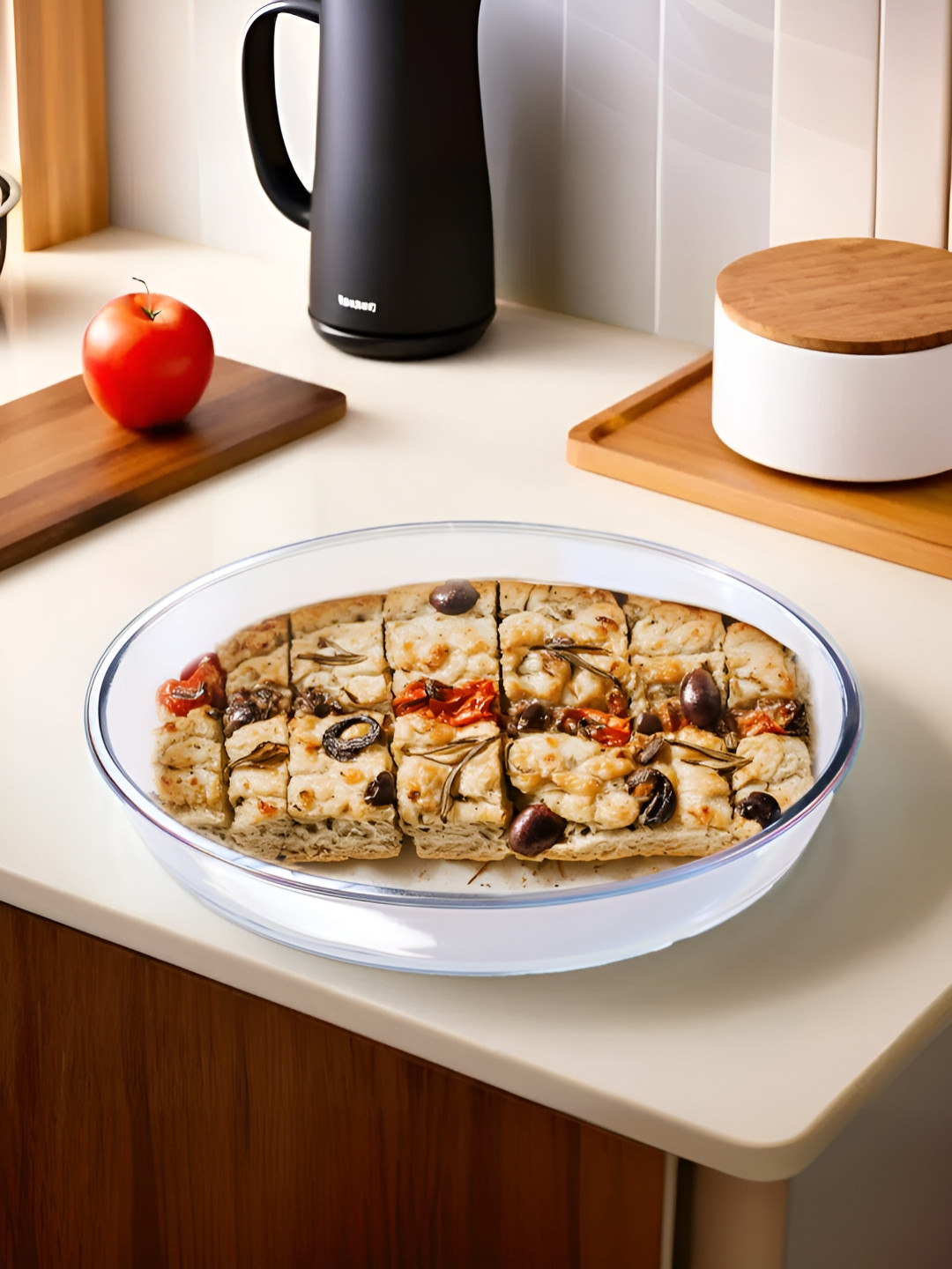 The Better Home Zeno Transparent Oval Borosilicate Glass Baking Tray 2.4Ltr