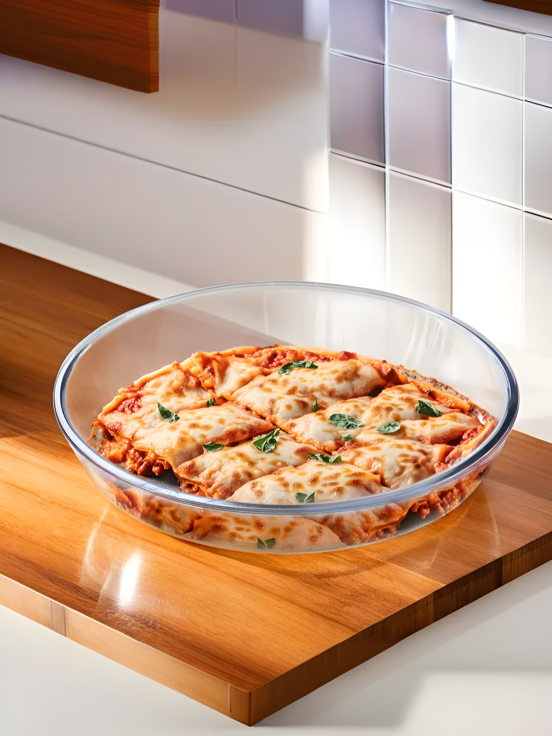 The Better Home Zeno Transparent Oval Borosilicate Glass Baking Tray 1.6 Ltr