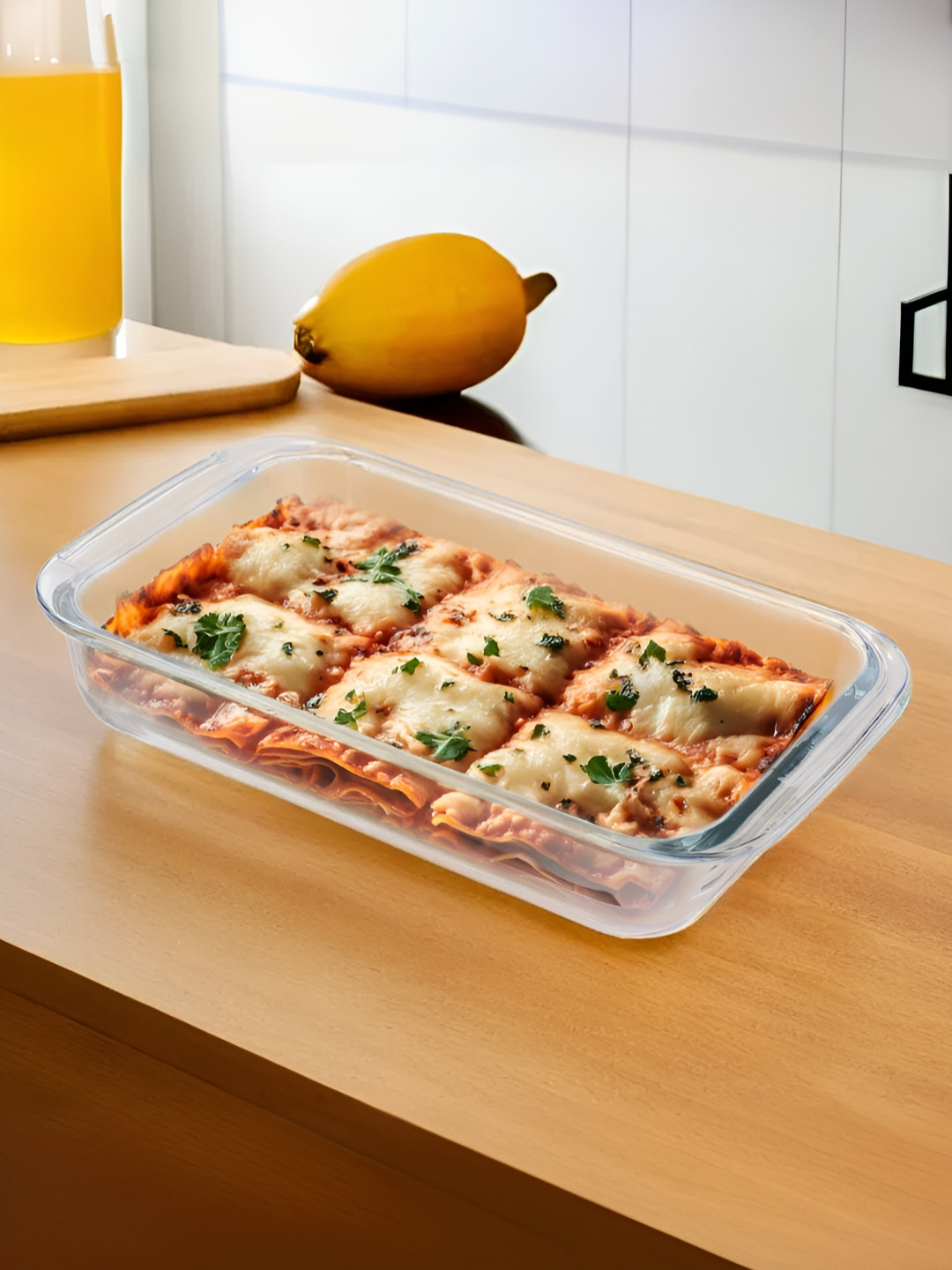 The Better Home Zeno Transparent Glass Rectangle Baking Tray 1 Ltr