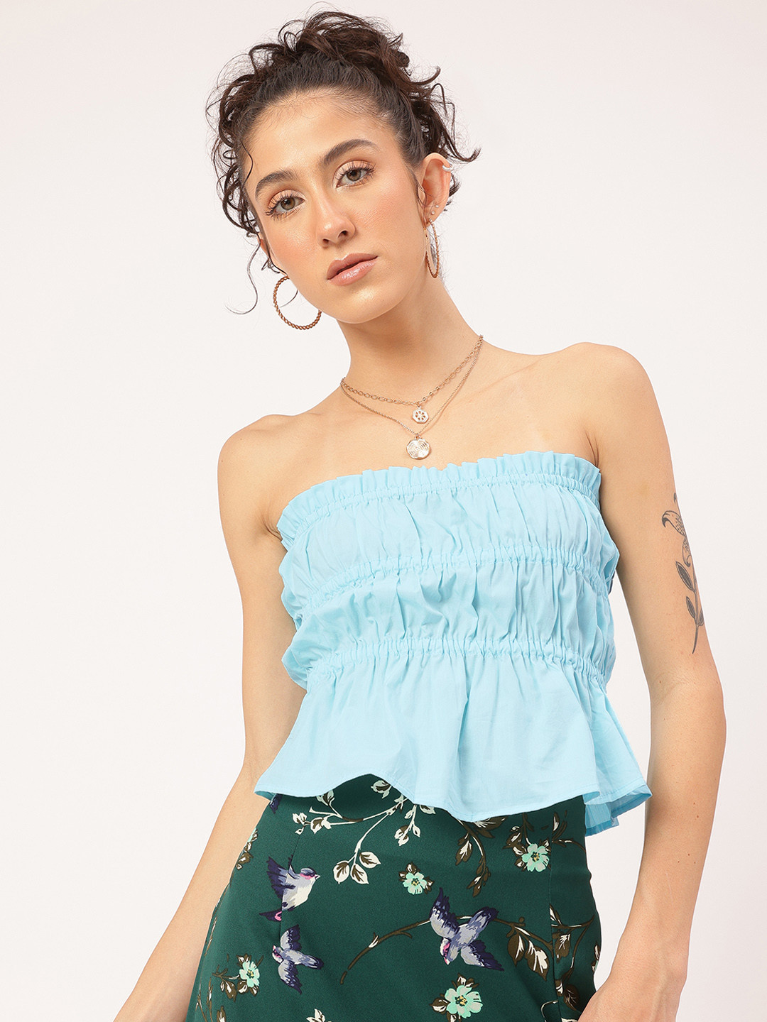 DressBerry Smocked Off-Shoulder Bandeau Top