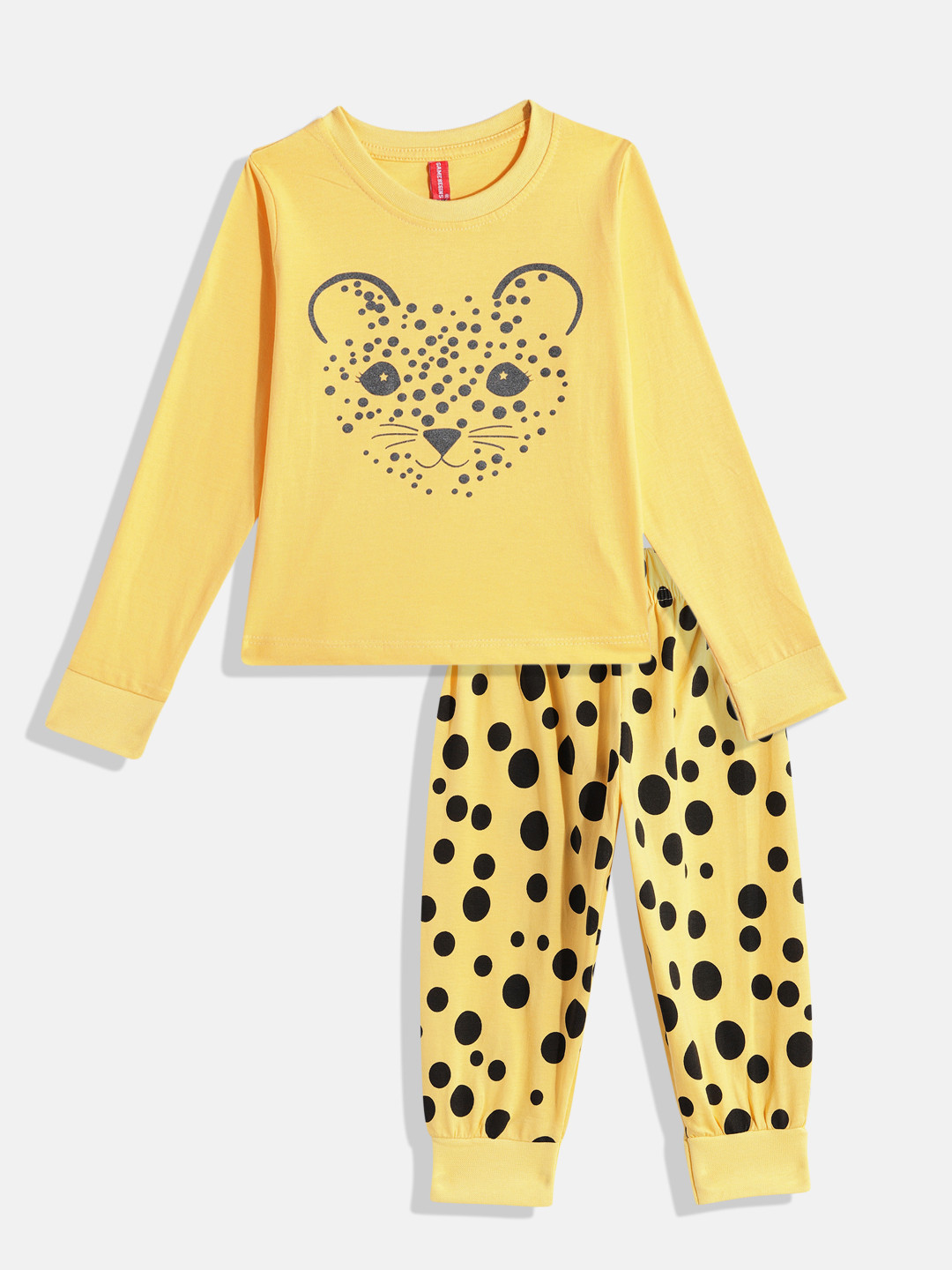 Here&Now X Game Begins Girls Pure Cotton Printed T-shirt & Joggers