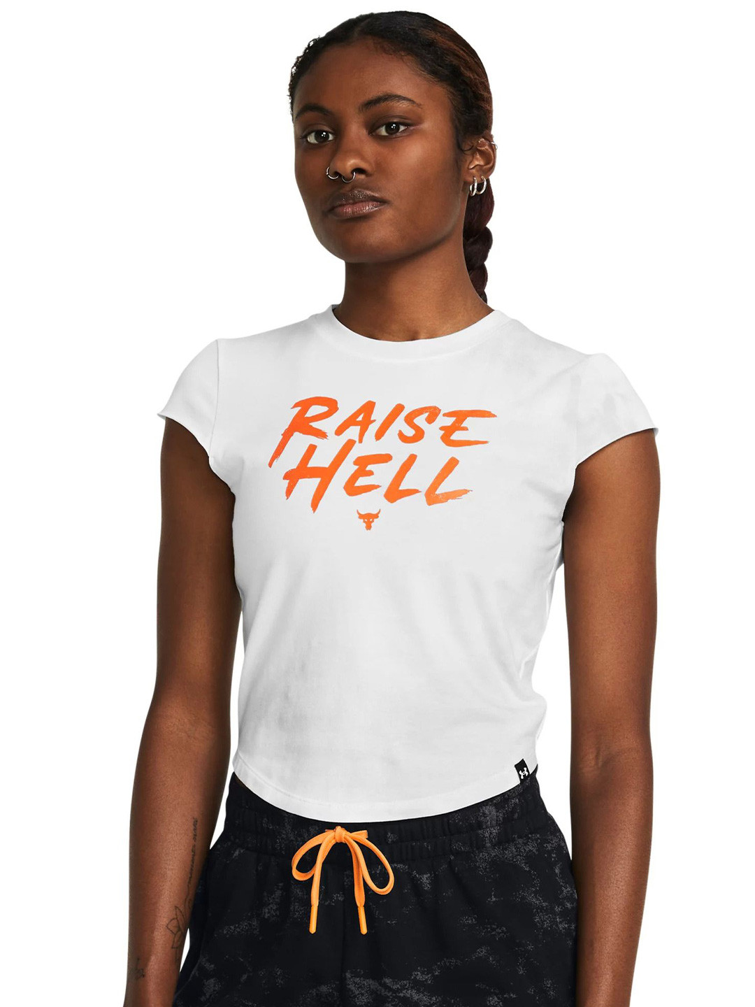 UNDER ARMOUR Printed Project Rock Underground Cap Sleeves T-Shirt