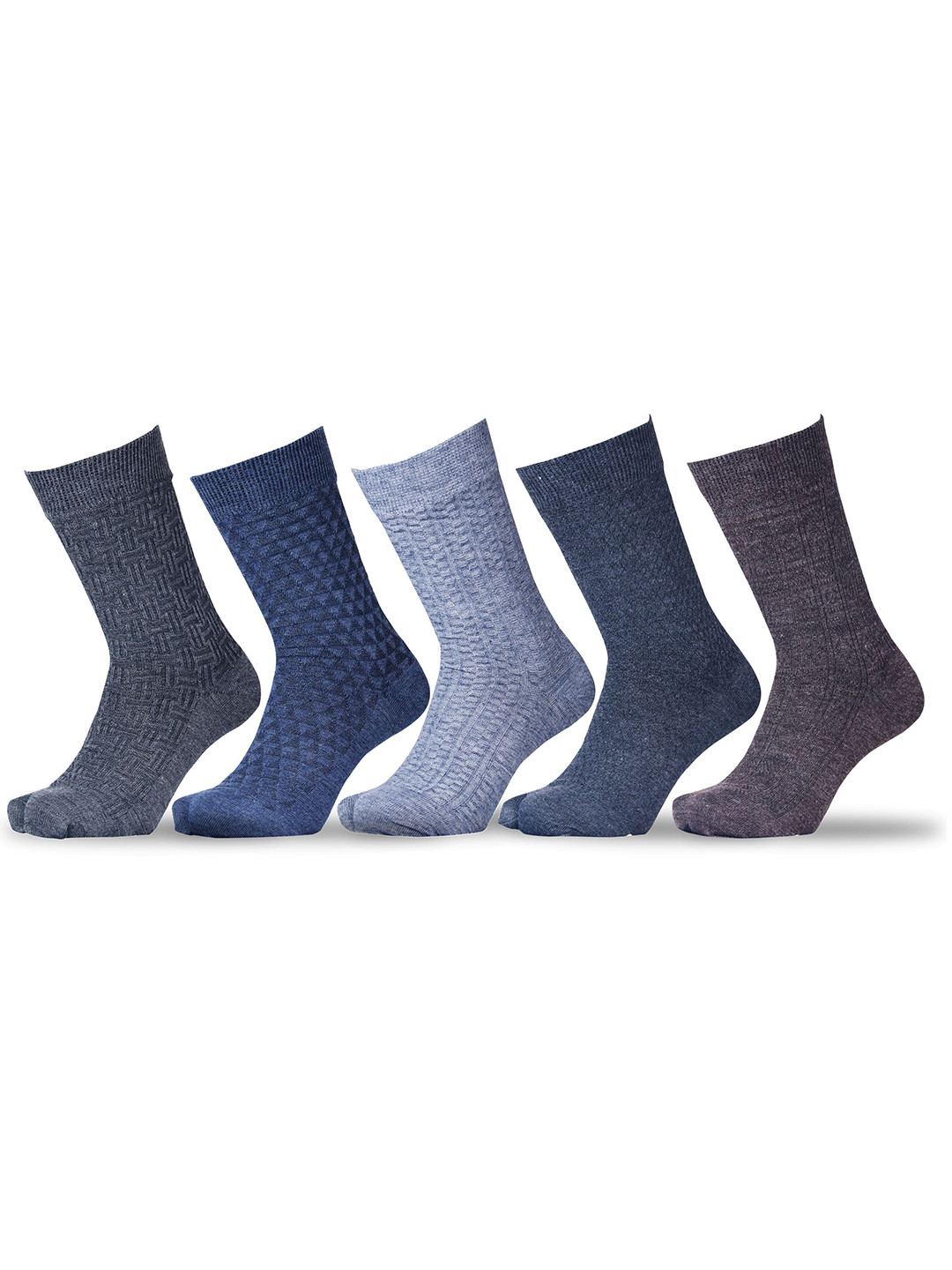 RC. ROYAL CLASS Women Pack of 5  Self Design Calf-Length Thumb Cut Socks