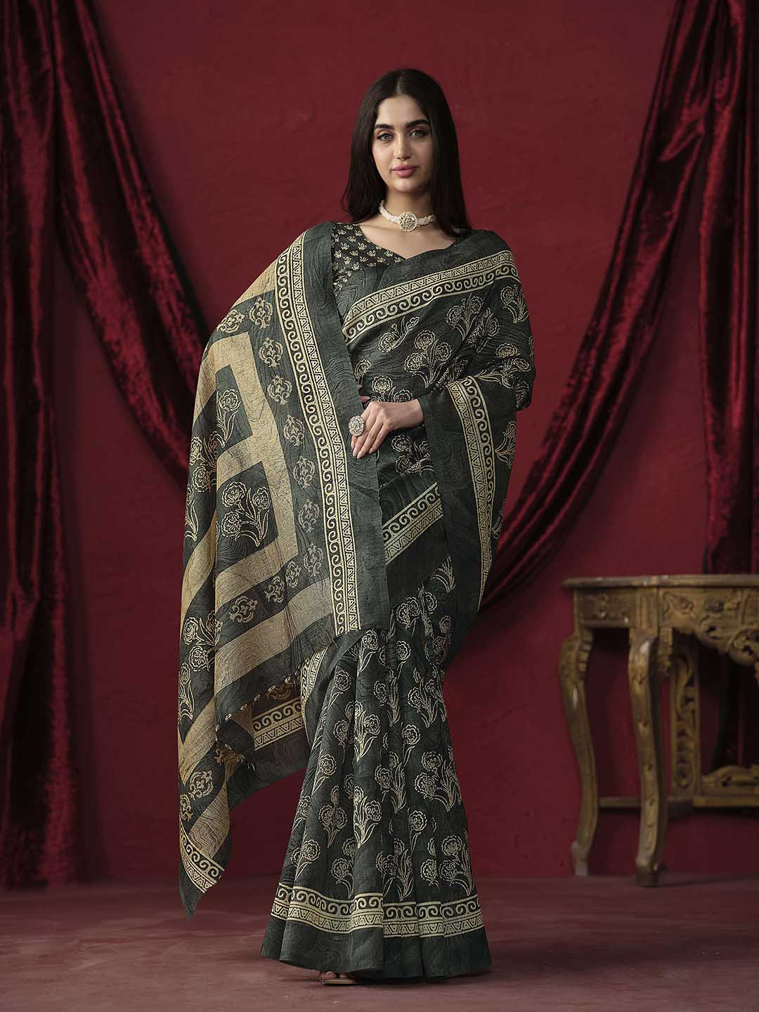 RACHNA Ethnic Motif Ready to Wear Bhagalpuri Saree