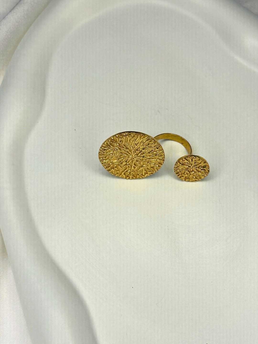 nihiraa Gold-Plated Adjustable Finger Ring