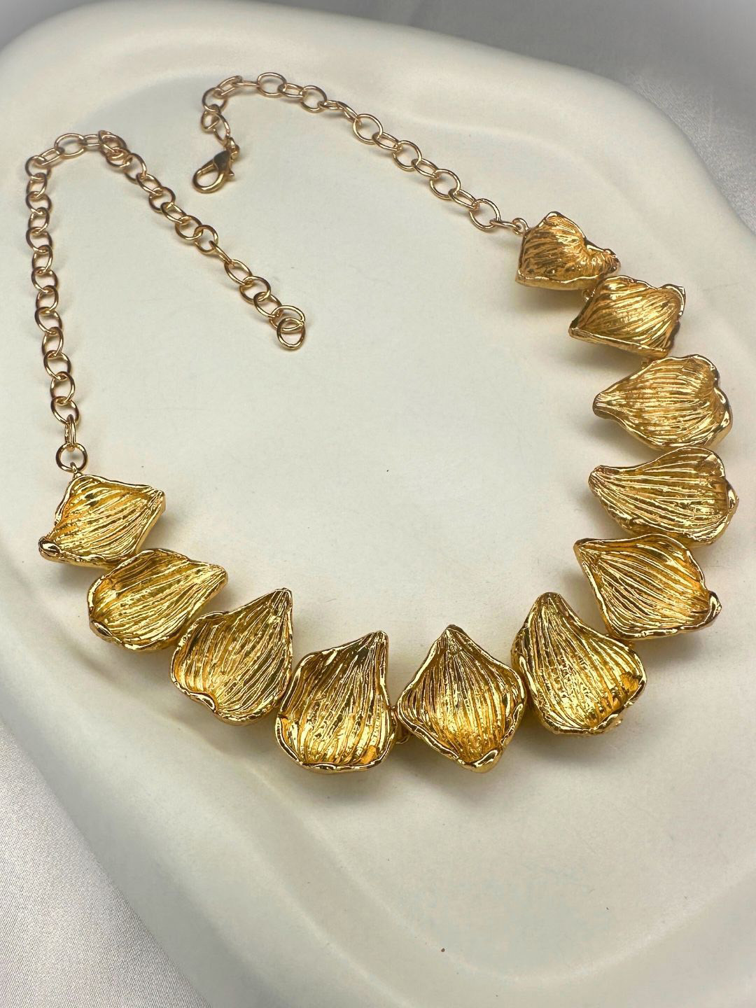 nihiraa Brass Gold- Plated Necklace and Earrings & Finger Ring