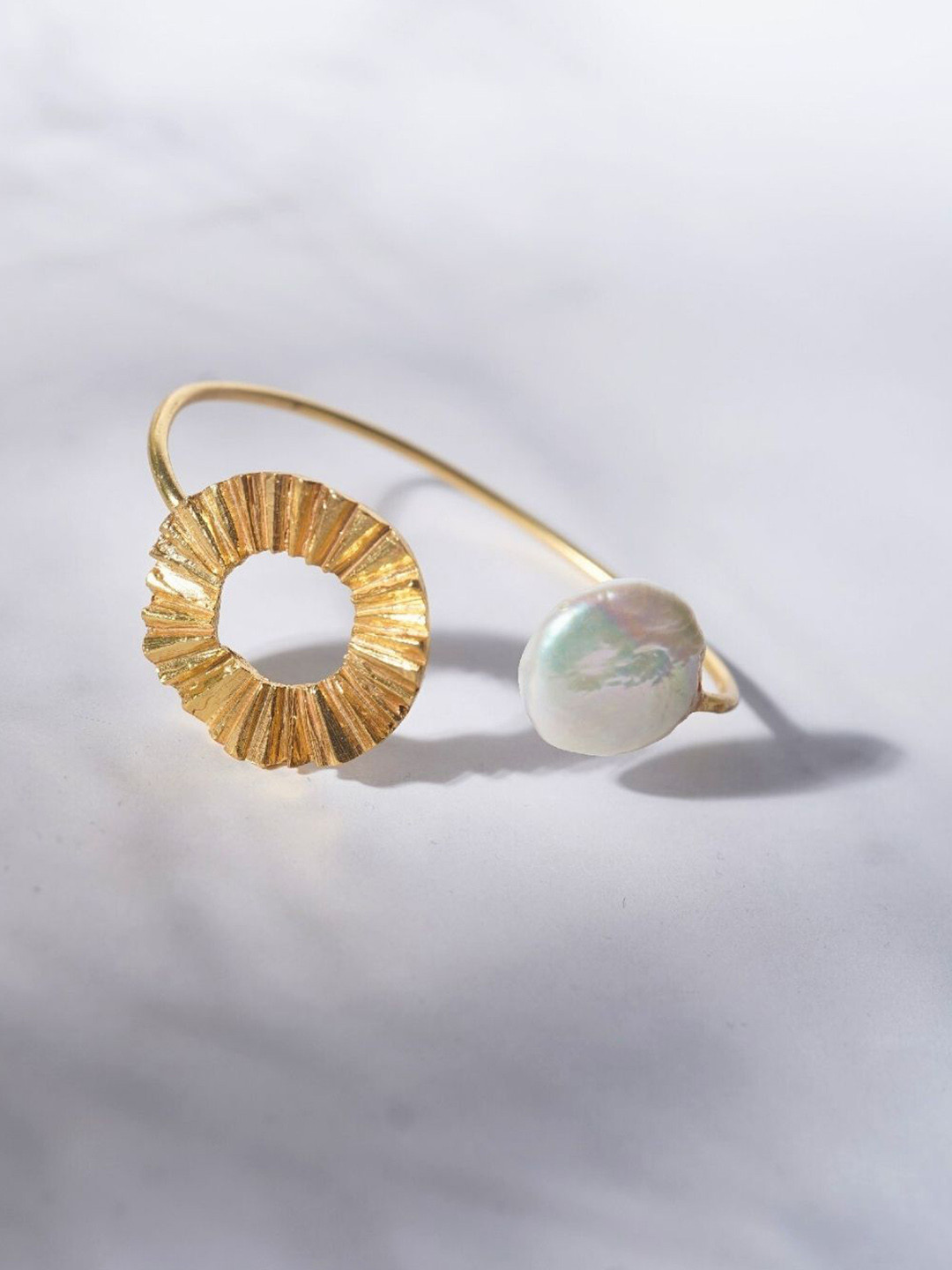 nihiraa Wreath & Diana Gold-Plated Beaded -Studded Bracelet and Earrings