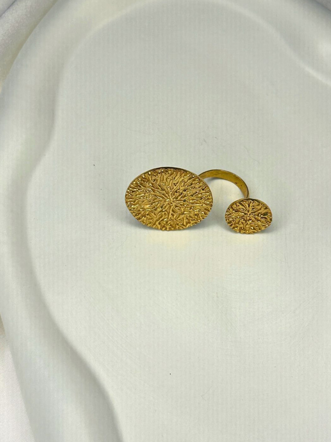 nihiraa Esha & Ema Gold-Plated Finger Ring and Earrings